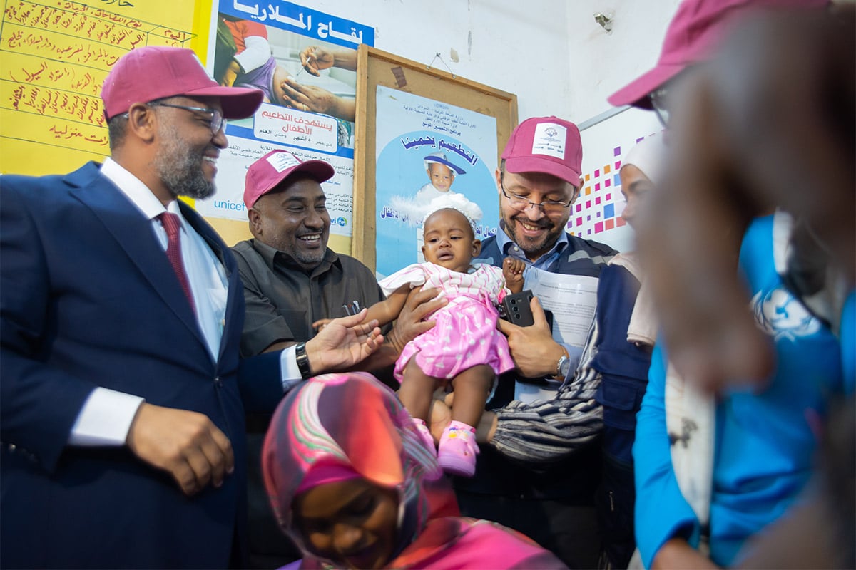 The first child in Sudan is vaccinated against malaria on 4 November 2024